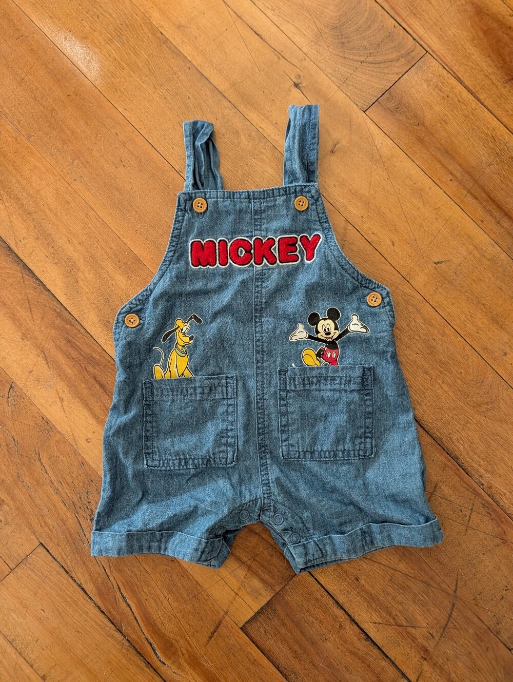 Disney Mickey And Pluto Overalls Romper 6M